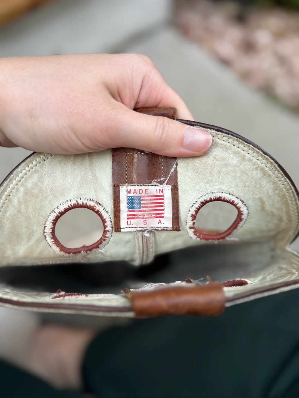 Olathe Boot Co. Two-Tone Cowboy Boots | Brown & Cream | Made in USA | Sz 9 - Picture 6 of 13